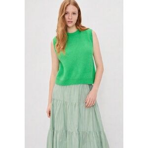 Fun and Feminine Blue, Green and White Striped Maxi Skirt - Sz M